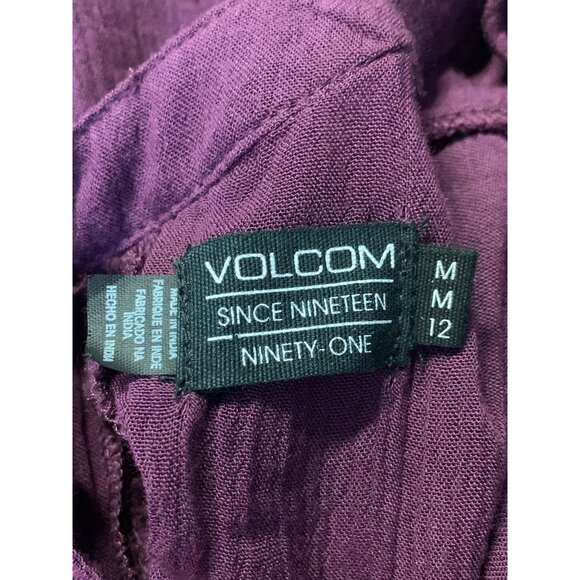 Volcom Women Purple Short Sleeve Dress Size Medium M Short Mini Sleeve New - Picture 7 of 7